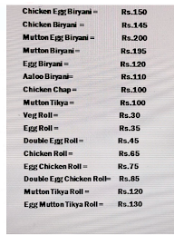 Royal Fast Food menu 1