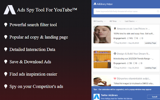 Ad Library - Ads Spy Tool For YouTube