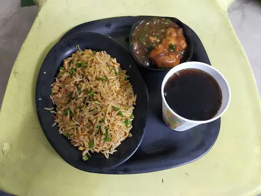 Chicken Fried Rice With Chicken Manchurian