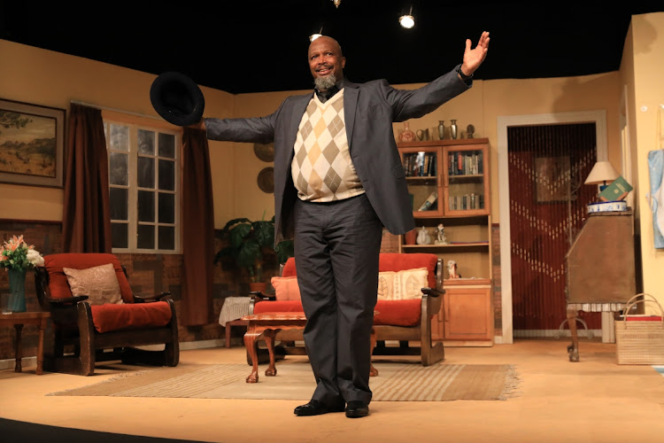 Sello Maake KaNcube bowing after receiving standing ovation at the Theatre on the square in Sandton