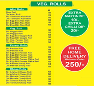 Kolkatta Kathi Rolls menu 1