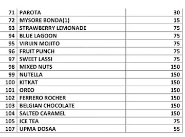 Vizag Xpress menu 