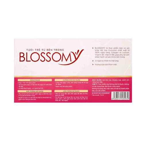 Thực phẩm bảo vệ sức khỏe BLOSSOMY 50ml - Hộp 10 chai x50ml  giúp da sáng đẹp và hỗ trợ làm giảm viêm loét dạ dày