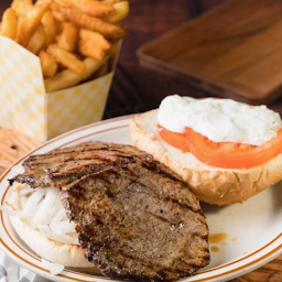 Steak on a Kaiser Bun Sandwich