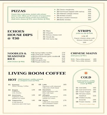 Echoes Living Room menu 