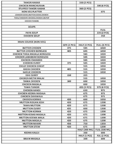 Tag Foods menu 