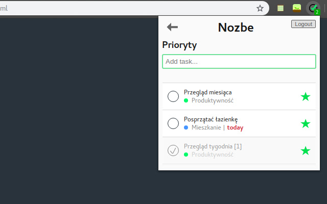 Nozbe Extension chrome extension