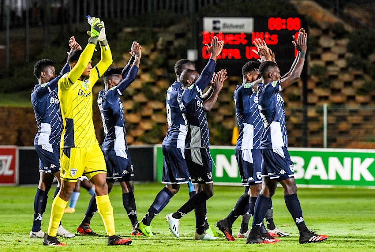 Wits players take the field during the Nedbank Cup, Last 16 match between Bidvest Wits and Chippa United at Bidvest Stadium on February 24, 2020 in Johannesburg, South Africa.