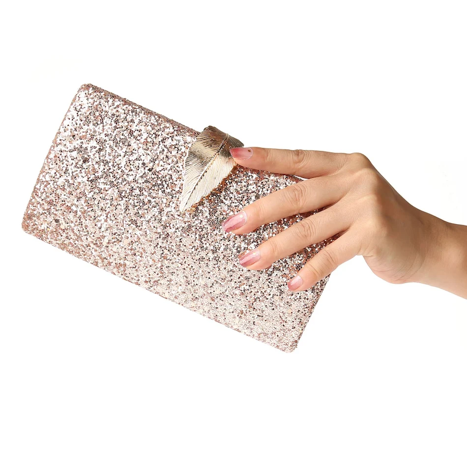 Sequined Dinner Bag Fashion Simple Clutch. Small square long bag perfect for dresses, bridal, party, and weddings. A sty
