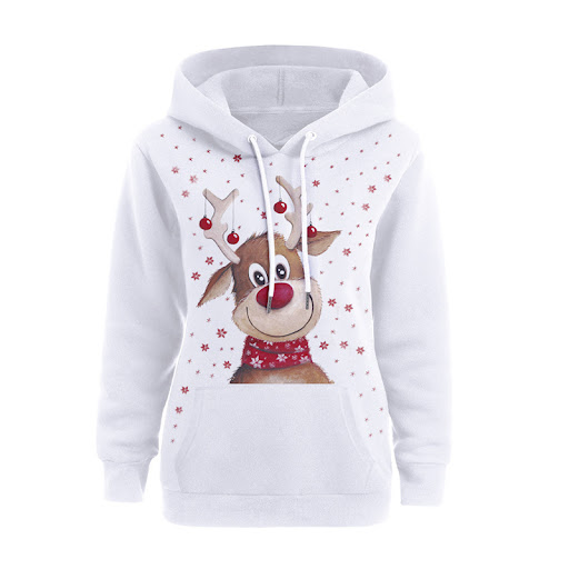 Title 1, Womens Christmas Printed Long Sleeve Hoodie Co...