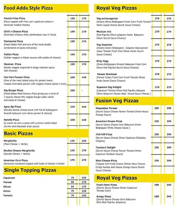 Food Adda menu 