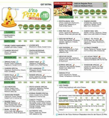 La Pino'z Pizza menu 