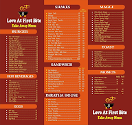 Love At First Bite menu 1