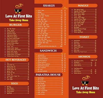 Love At First Bite menu 
