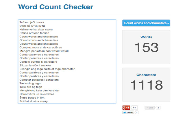 Word count chrome extension