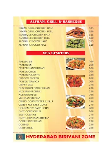 BU's Hyderabad Biryani Zone menu 