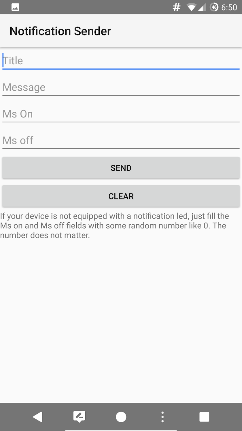 Notification sender Screen 3