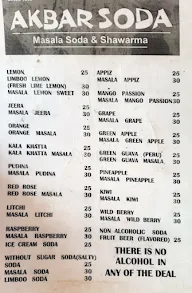 Akbar Soda menu 1