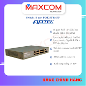 Switch Aptek Sf1163P 16 Port Poe - Hàng Chính Hãng