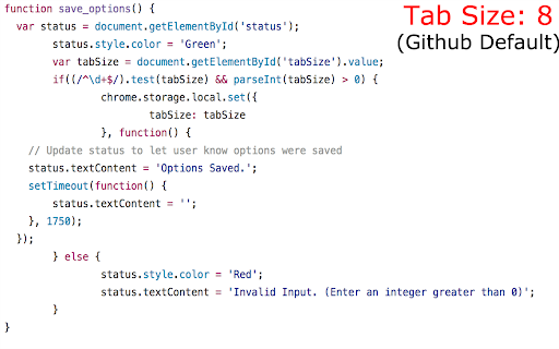 Github Tab Size Manager