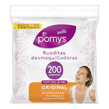 Rueditas Desmaquilladoras Pomys Original Paquete x 200 und  