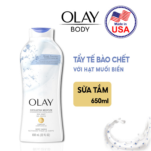 Sữa tắm Olay dưỡng da Muối biển 650ml