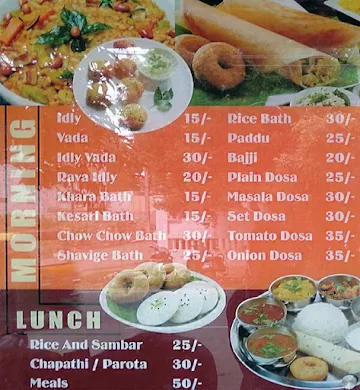 Sri Sai Tiffins menu 