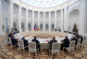 Russian President Vladimir Putin attends a meeting with parliamentary leaders in Moscow, Russia, on July 7 2022.