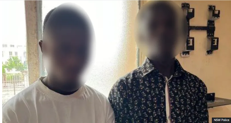 Australian police have released a blurred photo of two people arrested in Nigeria