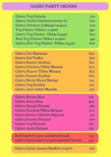 Punjab Depot menu 