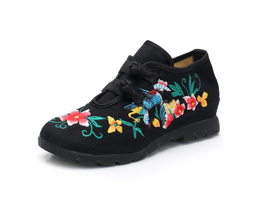 Title 5, Womens Embroidered Ethnic Cloth Shoes with Rub...