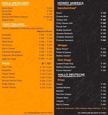 Urban Culture Cafe menu 