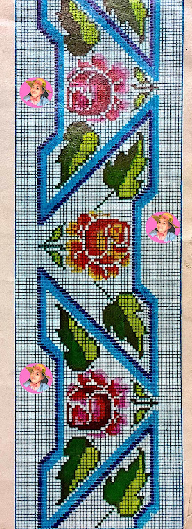 Bello grafico de rosas en punto de cruz 