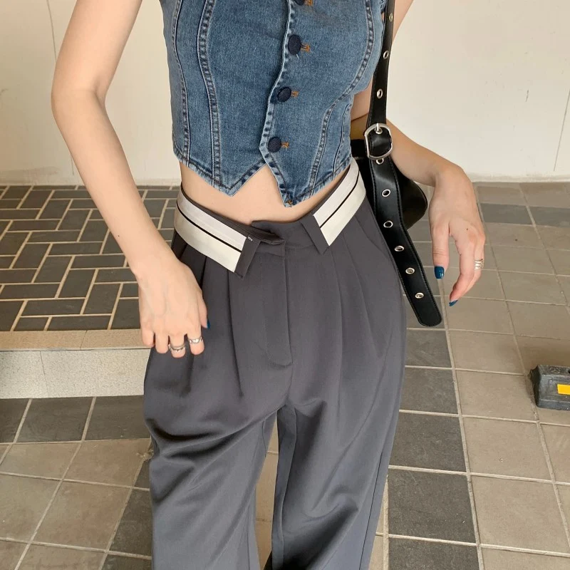 Pantalones Rectos de Cintura Alta Negros Adelgazantes Ajuste Slim Cómodos y Estilosos para un Look Impecable y una Silueta Esbelta