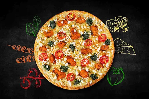 Feta Tandoori Thunder Chicken Thin Crust Pizza