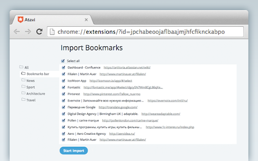 Atavi bookmarks