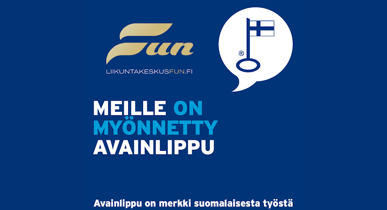  Liikuntakeskus FUN -ketjulle on myönnetty Avainlippu. 