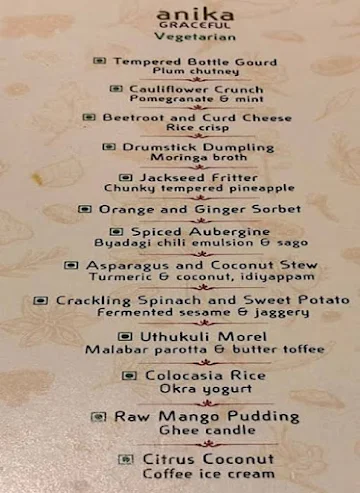 Avartana - ITC Grand Chola menu 