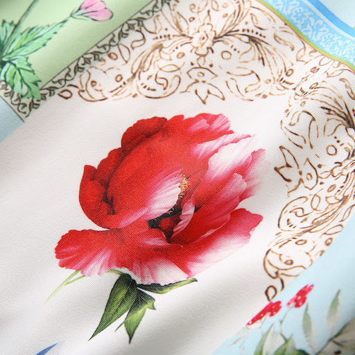 Title 8, Round Neck Short Sleeve Floral Multicolor Print...