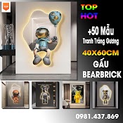 [Kích Thước 40X60Cm] Tranh Gấu Bearbrick Tráng Gương Cao Cấp, Kaws Toy Treo Tường /Game/ Gaming / Robot/ Siêu Anh Hùng