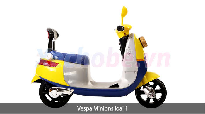 xe máy điện vespa hoạt hình minion cho bé