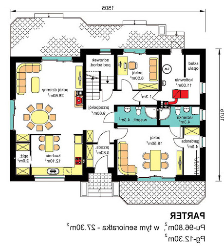 BS-16 wariant 1 dwulokalowy - Rzut parteru