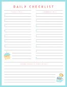 Daily Checklist Treats - Daily Planner item