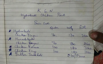 KGN Chicken Biryani Point menu 