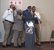 The head of TMPD, Lieutenant-General Johanna Nkomo, was overcome with grief at the memorial service of the three officers who died at the weekend. 