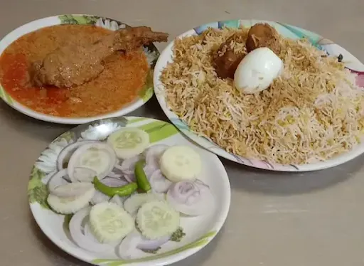 Egg Biryani With Chicken Chaap And Salad [Serves 1]