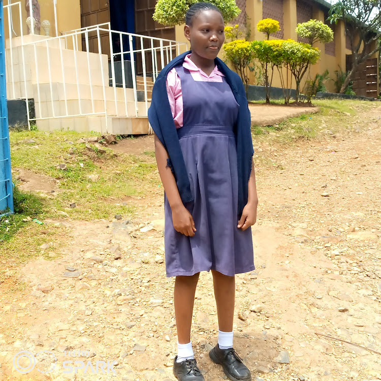 Angelas Akoth, 13, who studied in Oyugis, Homa Bay County and attained an impressive 395 marks. With 3 days to go, she risks joining Form One at Butere Girls High School due to lack of school fees and other boarding requirements.