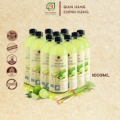 Combo 10 Nước Lau Sàn Nhà Tinh Dầu Sả Hữu Cơ Đuổi Muỗi, Khử Mùi, Diệt Khuẩn, An Toàn Cho Trẻ Nhỏ Bình Lam Natural 1000Ml