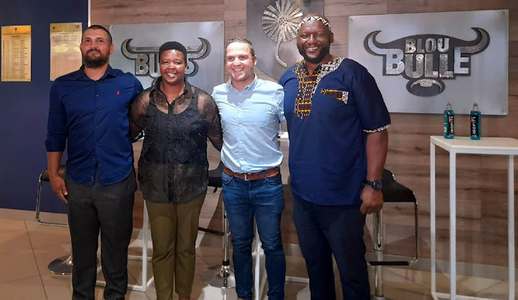 From left to right: Bulls Daisies coach Hayden Groepes, Daisies assistant coach Mandisa Williams, Blue Bulls Company CEO Edgar Rathbone and Thando Manana, the special projects and high-performance women’s rugby manager.