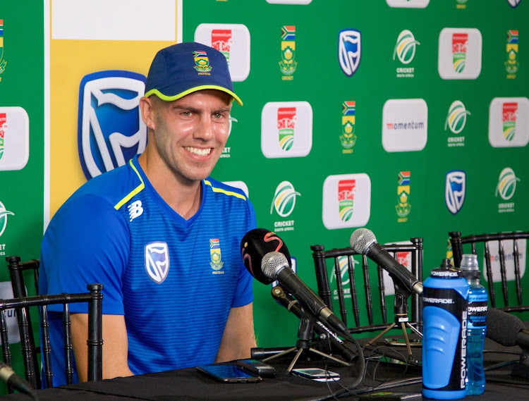 Anrich Nortje of South Africa speaks to the media during a press conference at St Georges Park in Port Elizabeth on March 13 2019 .